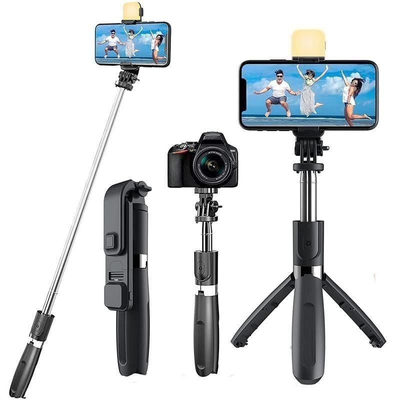 EARPHONIX Wireless Bluetooth Foldable XT-02 (K10) Mini Tripod Extendable Selfie Stick